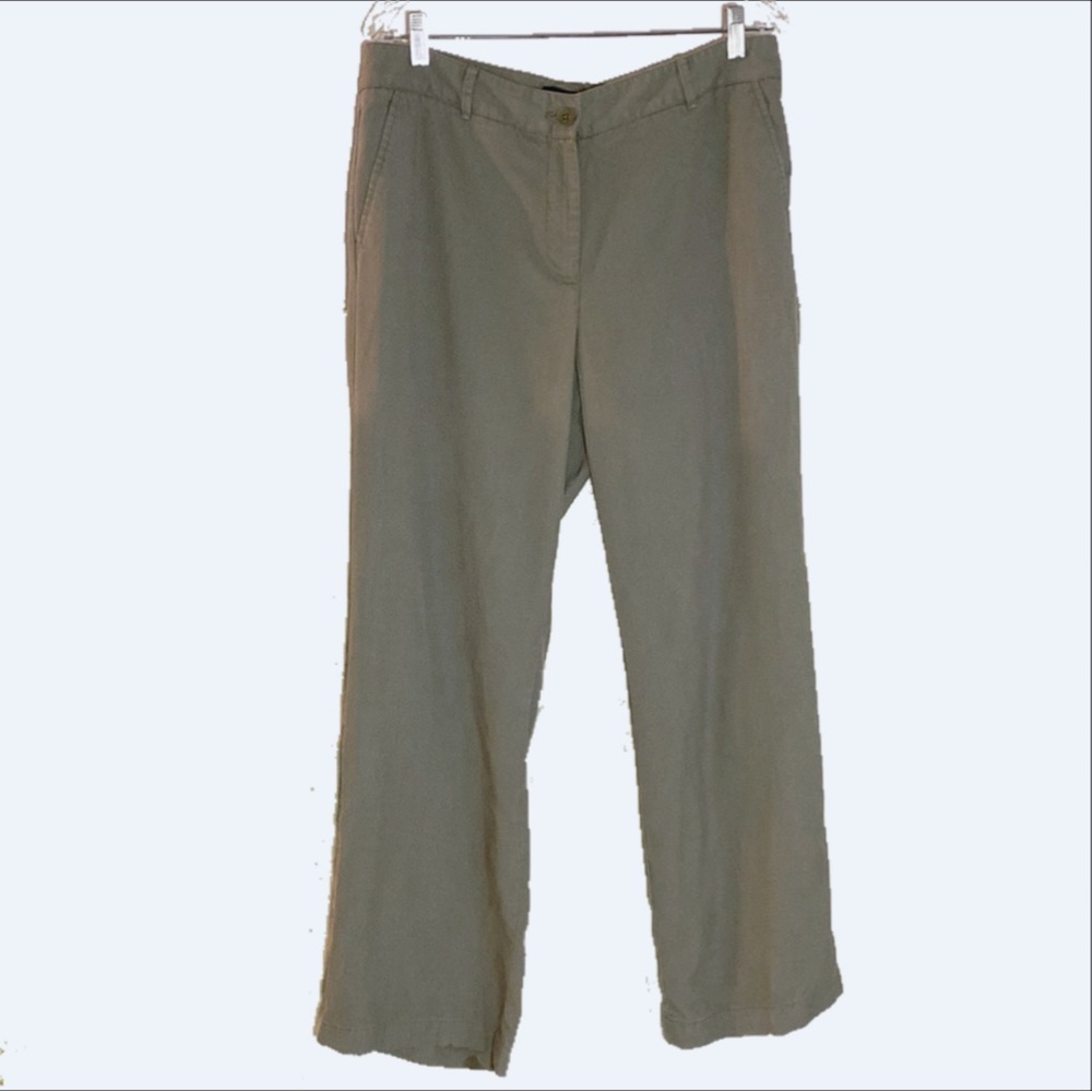 Talbots green lyocell high waist straight leg pants